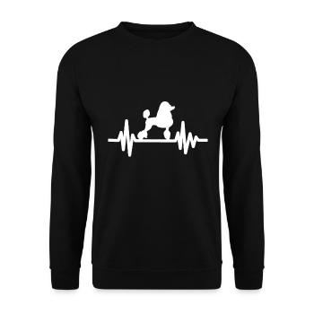 Pudel Herzschlag Hunde Schäferhund Hund Geschenk - Unisex Pullover - Schwarz - Vorne - Alina (178cm) & Michal (187cm)