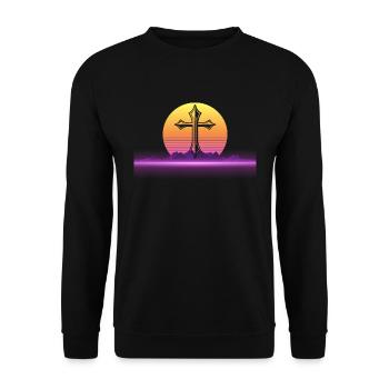 Christianity Religion Christian Faith - Unisex Sweatshirt - black - Front - Alina (178cm) & Michal (187cm)