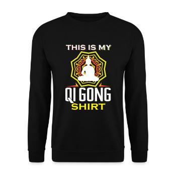 This is my Qi Gong Shirt - Unisex Sweatshirt - black - Front - Alina (178cm) & Michal (187cm)