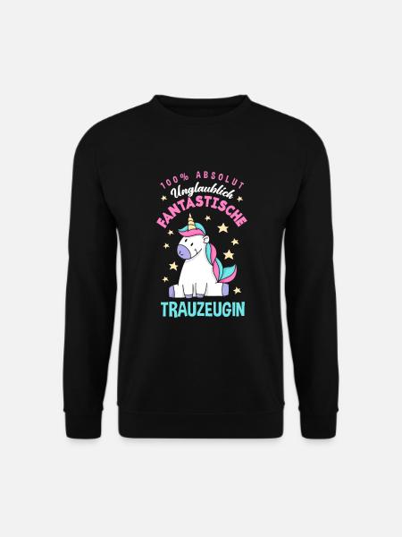 100% Unglaublich Fantastische Trauzeugin Einhorn - Unisex Pullover - Schwarz