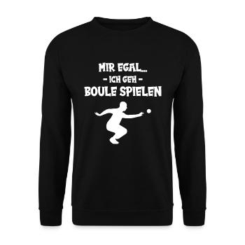 Mir egal Boule Spielen - Unisex Pullover - Schwarz - Vorne - Alina (178cm) & Michal (187cm)