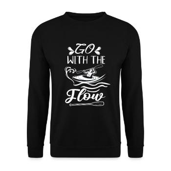 GO WITH THE FLOW - Unisex Pullover - Schwarz - Vorne - Alina (178cm) & Michal (187cm)