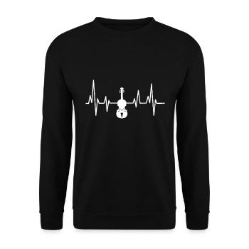 Geige Frequenz Orchester Musik Violine Herzschlag - Unisex Pullover - Schwarz - Vorne - Alina (178cm) & Michal (187cm)