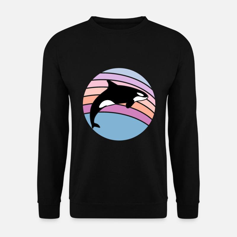 Orca Wale Ozean Geschenk Motiv - Unisex Pullover - Schwarz
