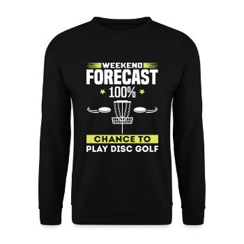 Weekend forecast disc golf - Unisex Sweatshirt - black - Front - Alina (178cm) & Michal (187cm)