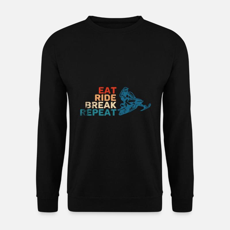 Snowmobile Eat Ride Break Repeat - Unisex Sweatshirt - black