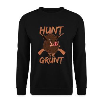 Schweinejagd Und Wildschweinjagd - Unisex Pullover - Schwarz - Vorne - Alina (178cm) & Michal (187cm)