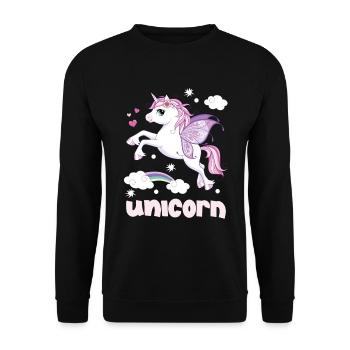 Unicorn - Unisex Pullover - Schwarz - Vorne - Alina (178cm) & Michal (187cm)