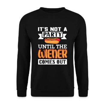 IT S NOT A PARTY UNTIL THE WIENER COMES OUT - Unisex Sweatshirt - black - Front - Alina (178cm) & Michal (187cm)