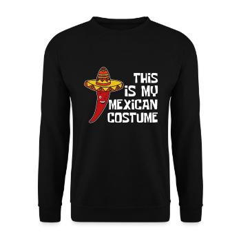 Mexikanisches Coustume Chili & Sombrero - Unisex Pullover - Schwarz - Vorne - Alina (178cm) & Michal (187cm)