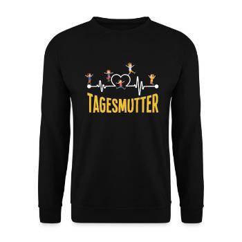 Tagesmutter Lustiges Tagesmutter Geschenk - Unisex Pullover - Schwarz - Vorne - Alina (178cm) & Michal (187cm)