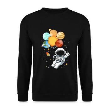 Astronomy Solar System Planet Astronaut - Unisex Sweatshirt - black - Front - Alina (178cm) & Michal (187cm)