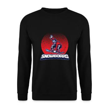 Snowboard sport winter vacation mountains snow gift - Unisex Sweatshirt - black - Front - Alina (178cm) & Michal (187cm)