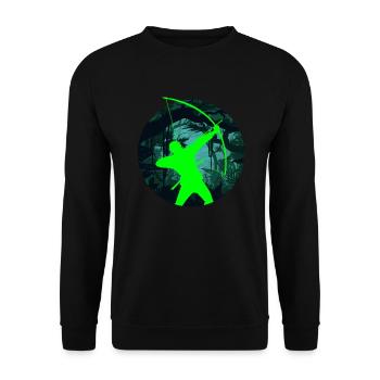 Funny Archery Archer Gift - Unisex Sweatshirt - black - Front - Alina (178cm) & Michal (187cm)