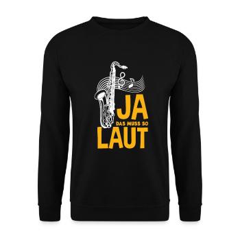 Saxophon - Unisex Pullover - Schwarz - Vorne - Alina (178cm) & Michal (187cm)
