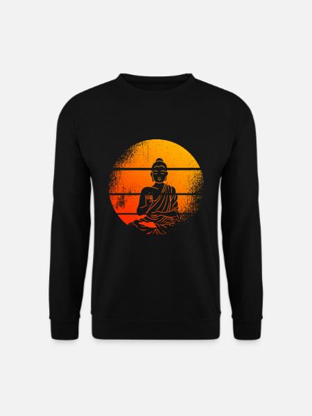 Meditating Buddha statue Buddha - Unisex Sweatshirt - black
