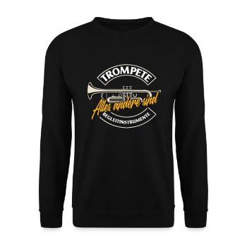 Trompete Trompeter Trompeten Spieler - Unisex Pullover - Schwarz - Vorne - Alina (178cm) & Michal (187cm)