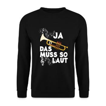 Trompete Trompeter Trompeten Spieler - Unisex Pullover - Schwarz - Vorne - Alina (178cm) & Michal (187cm)