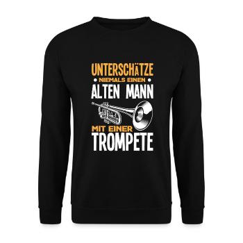 Trompete Trompeter Trompeten Spieler - Unisex Pullover - Schwarz - Vorne - Alina (178cm) & Michal (187cm)