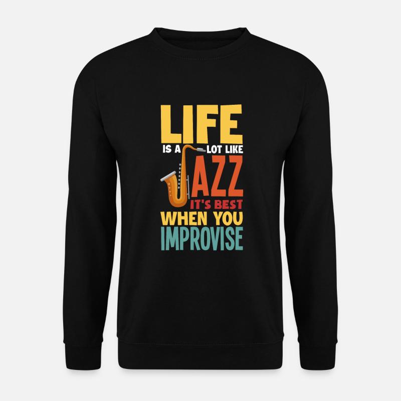 Saxophon Jazz - Unisex Pullover - Schwarz