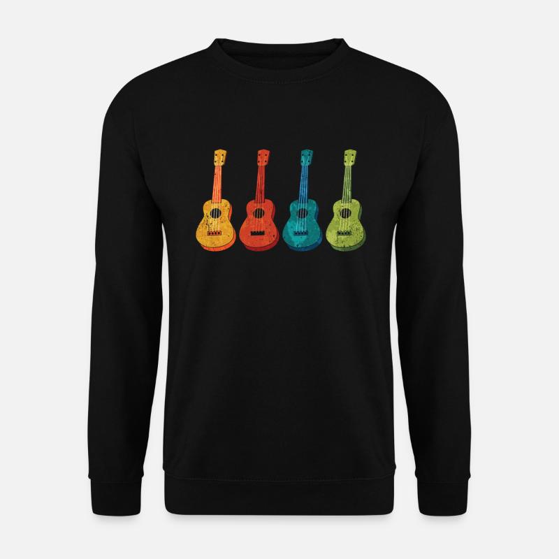 Ukulelen Retro - Unisex Pullover - Schwarz