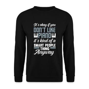 Lustiges Klavierspieler Klavier Piano Pianist - Unisex Pullover - Schwarz - Vorne - Alina (178cm) & Michal (187cm)