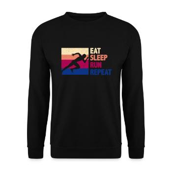 Lustiges Laufen Läufer Lauf Geschenk - Unisex Pullover - Schwarz - Vorne - Alina (178cm) & Michal (187cm)