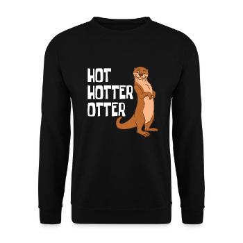 Otter and Sea Otter Hot Hotter Otter - Unisex Sweatshirt - black - Front - Alina (178cm) & Michal (187cm)