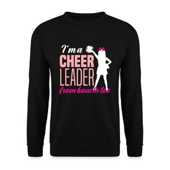 Drôle de pom-pom girl Cheerleading Cadeau - Sweat-shirt Unisexe - noir - Devant - Alina (178cm) & Michal (187cm)