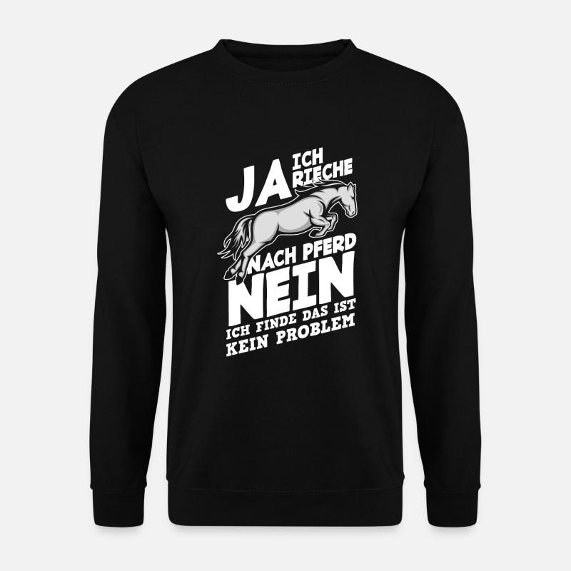 Lustiges Pferd Reiten Pferde Reiterin Geschenk - Unisex Pullover - Schwarz