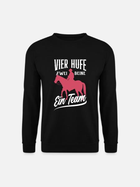 Lustiges Pferd Reiten Pferde Reiterin Geschenk - Unisex Pullover - Schwarz
