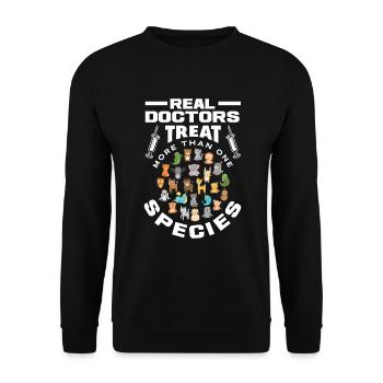 Funny Veterinary Veterinarian Veterinarian Gift - Unisex Sweatshirt - black - Front - Alina (178cm) & Michal (187cm)