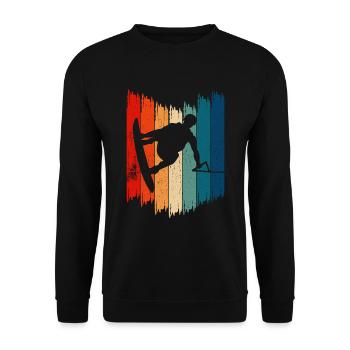 Wakeboard Vintage Wakeboarding - Unisex Sweatshirt - black - Front - Alina (178cm) & Michal (187cm)