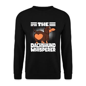 Dachshund Butt The Dachshund Whisperer - Unisex Sweatshirt - black - Front - Alina (178cm) & Michal (187cm)