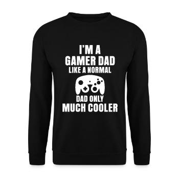 Gaming Quote Im A Gamer Dad Like - Unisex Sweatshirt - black - Front - Alina (178cm) & Michal (187cm)