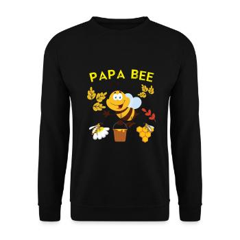 Bees Quote Papa Bee - Unisex Sweatshirt - black - Front - Alina (178cm) & Michal (187cm)