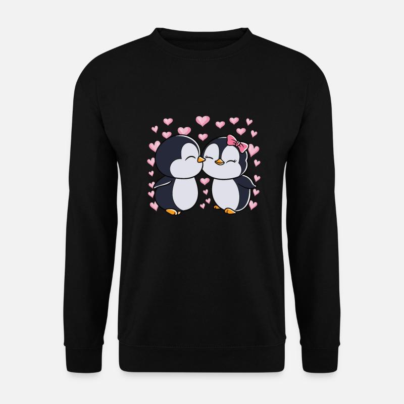 Valentine's Day Penguin Couple Penguins - Unisex Sweatshirt - black