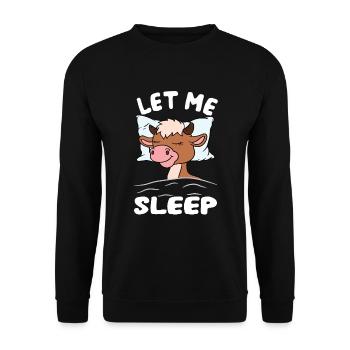 Schlafende Ziege Lass mich schlafen - Unisex Pullover - Schwarz - Vorne - Alina (178cm) & Michal (187cm)