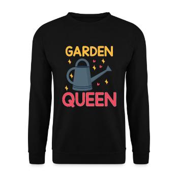 Garten Zitat Garten Queen - Unisex Pullover - Schwarz - Vorne - Alina (178cm) & Michal (187cm)