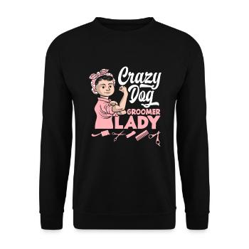 Dog Groomer Dog Groomer Dog Salon Dog Groomer - Unisex Sweatshirt - black - Front - Alina (178cm) & Michal (187cm)