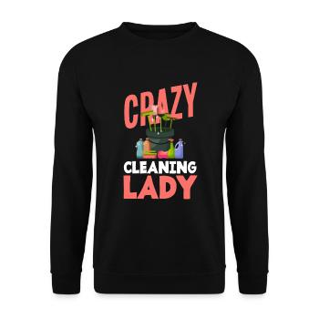 Drôle de femme de ménage Nettoyeur Femme au foyer Nettoyage - Sweat-shirt Unisexe - noir - Devant - Alina (178cm) & Michal (187cm)