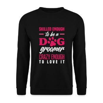 Dog Groomer Dog Groomer Dog Salon Dog Groomer - Unisex Sweatshirt - black - Front - Alina (178cm) & Michal (187cm)