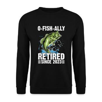 Retirement Quote OFishAlly Retirement Shirt - Unisex Sweatshirt - black - Front - Alina (178cm) & Michal (187cm)