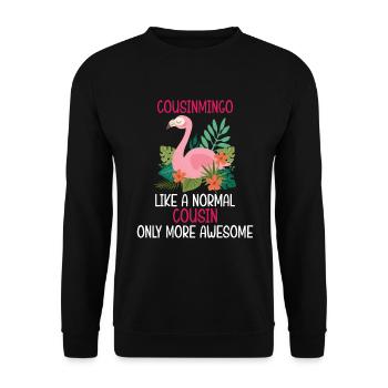 Flamingo Citation Cousinmingo comme un cousin normal - Sweat-shirt Unisexe - noir - Devant - Alina (178cm) & Michal (187cm)