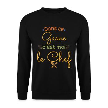 dans ce Game c'est moi le chef cadeau anniversaire - Sweat-shirt Unisexe - noir - Devant - Alina (178cm) & Michal (187cm)