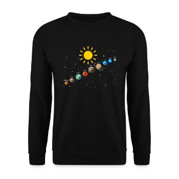 Astronomy Solar System Planet Astronaut - Unisex Sweatshirt - black - Front - Alina (178cm) & Michal (187cm)