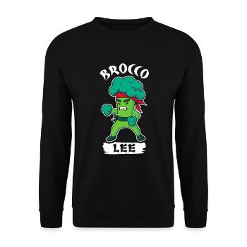 Brocco Lee Broccoli Meme - Sweat-shirt Unisexe - noir - Devant - Alina (178cm) & Michal (187cm)