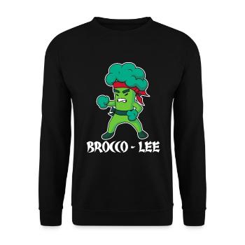 Brocco Lee Broccoli Meme - Sweat-shirt Unisexe - noir - Devant - Alina (178cm) & Michal (187cm)
