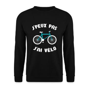 J'peux pas j'ai vélo course route écologie planète - Sweat-shirt Unisexe - noir - Devant - Alina (178cm) & Michal (187cm)