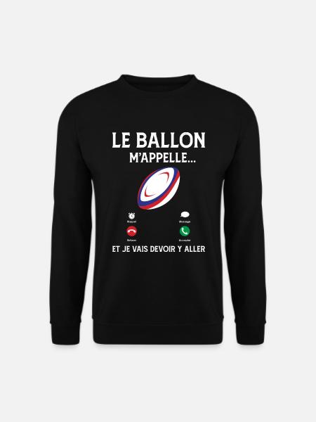 Le ballon m'appelle rugby sport passion téléphone - Sweat-shirt Unisexe - noir